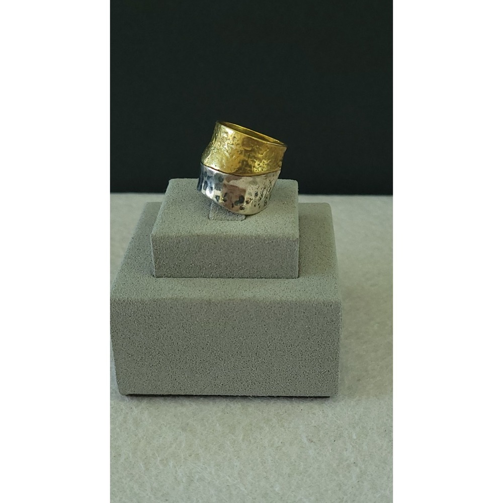 SILPADA Rain or Shine Ring R3134 Sterling Silver Brass Hammered Size 7 -- 8g - Picture 5 of 8